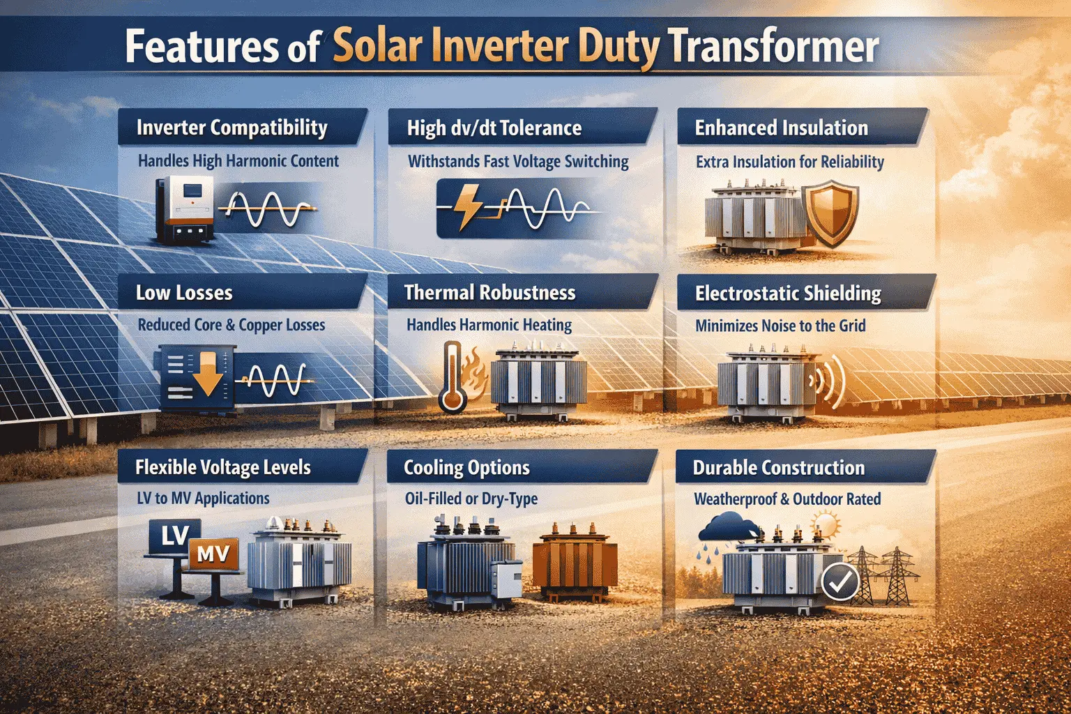 Features of Solar Inverter Duty Transformer