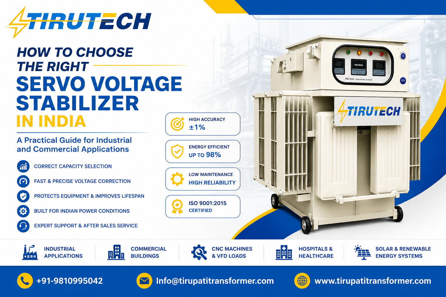 Servo Voltage Stabilizer Manufacturer India