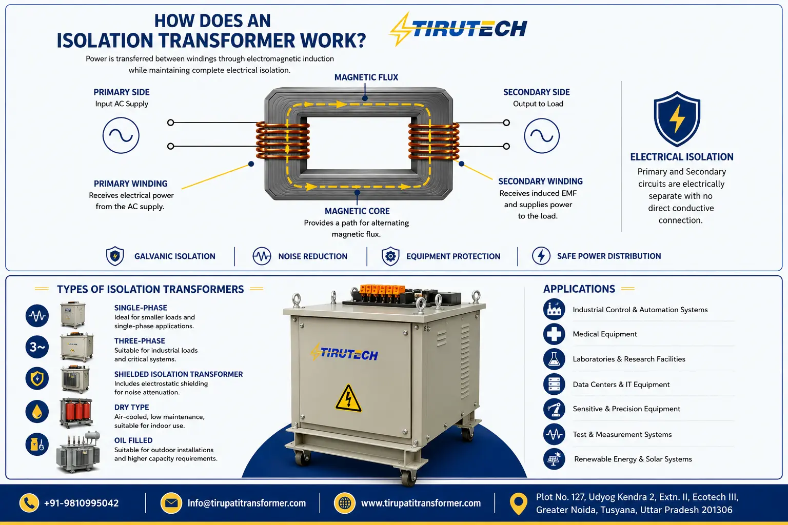 How Does an Isolation Transformer Work? Working Principle, Types and Applications