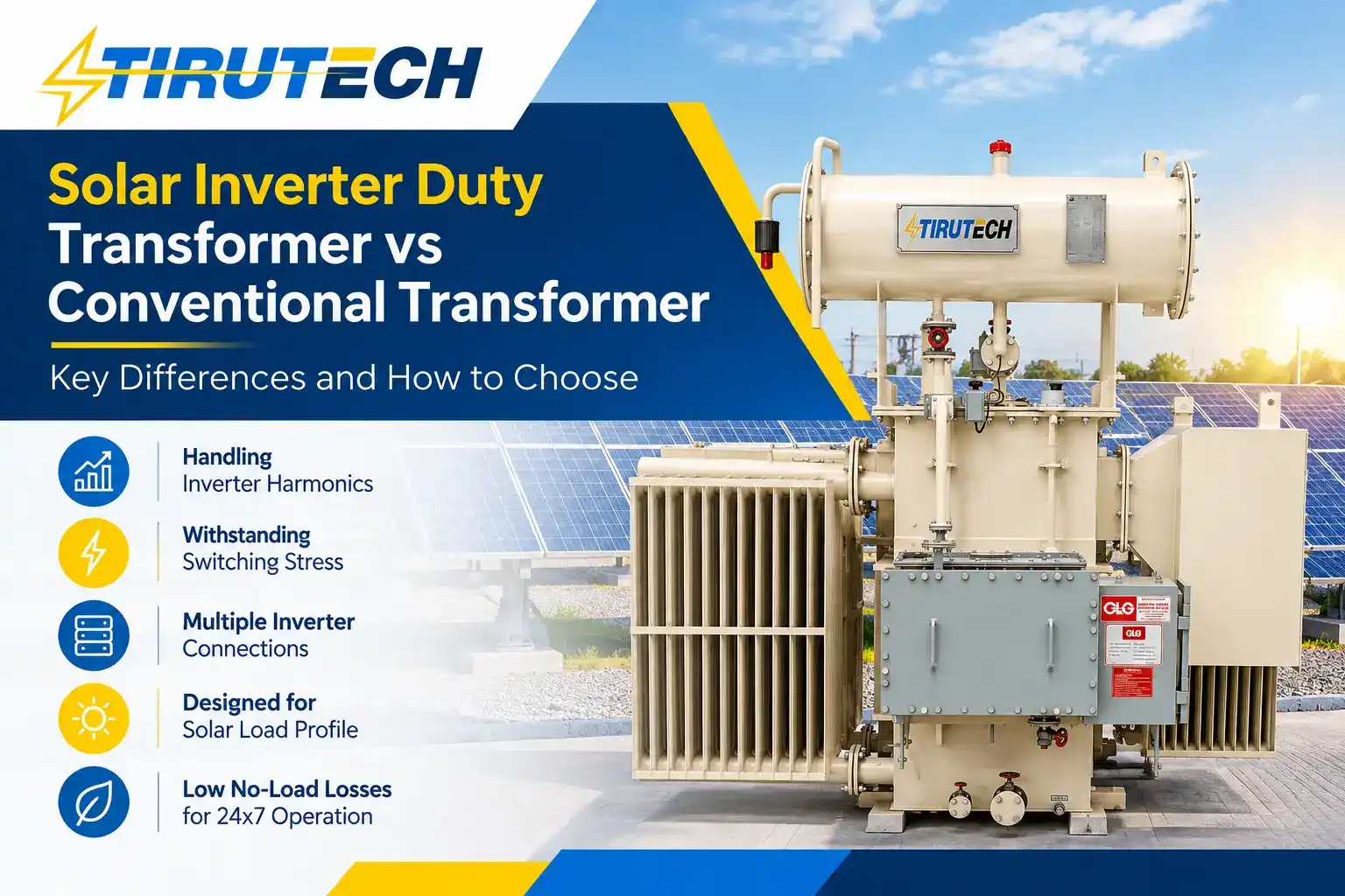 Solar inverter duty transformer vs conventional transformer comparison table